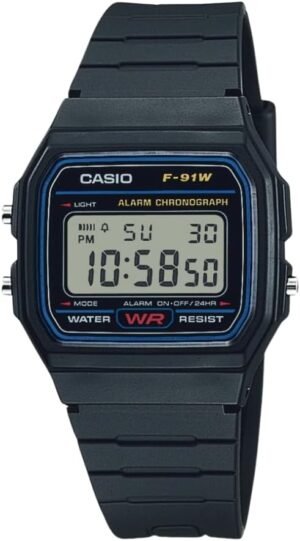 Casio F-91W Digital Masculino relógio digital preto clássico