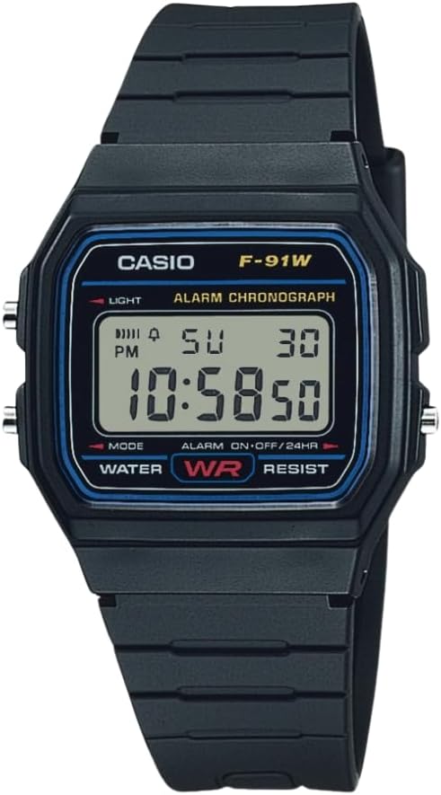 Casio F-91W Digital Masculino relógio digital preto clássico