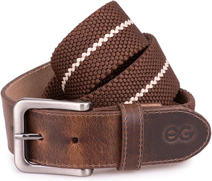 Cinto Masculino Couro Legítimo Elástico Casual Marrom: conforto, elegância e ajuste perfeito para o dia a dia