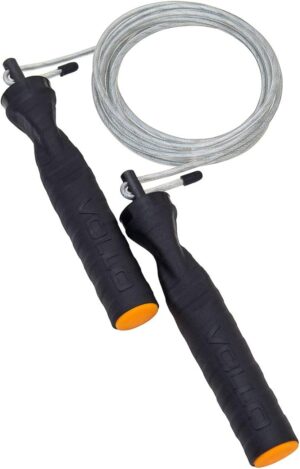 Corda de Pular de Aço Cross com Rolamento Vollo VP1045 profissional ajustável para crossfit e treinamento funcional
