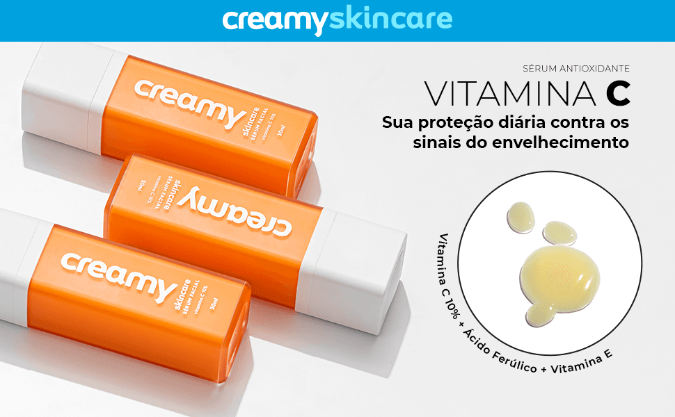 Creamy Vitamina C 10% Sérum Facial Antioxidante Clareador 30ml - Imagem 5