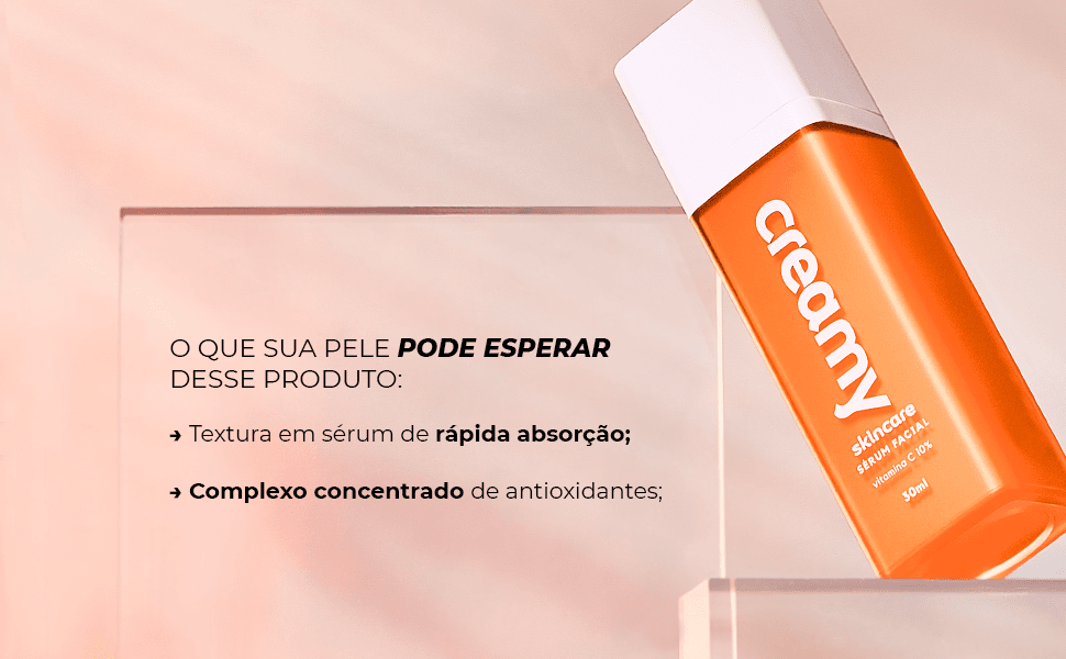 Creamy Vitamina C 10% Sérum Facial Antioxidante Clareador 30ml - Imagem 4