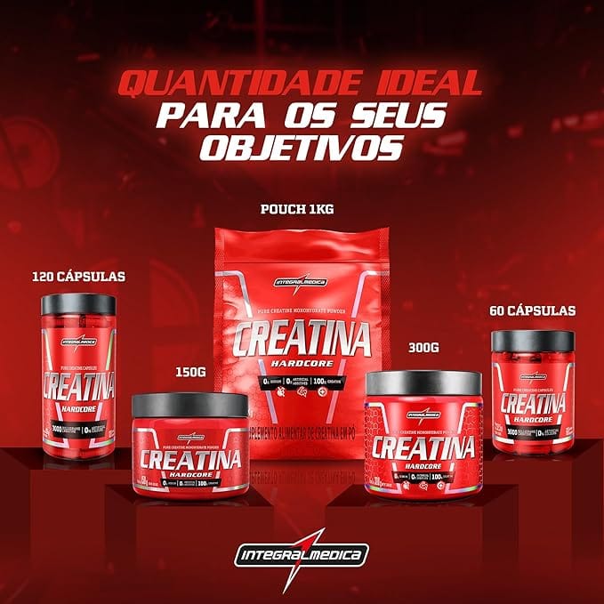Creatina Monohidratada Hardcore Integralmedica 300g 100% Pura - Imagem 5