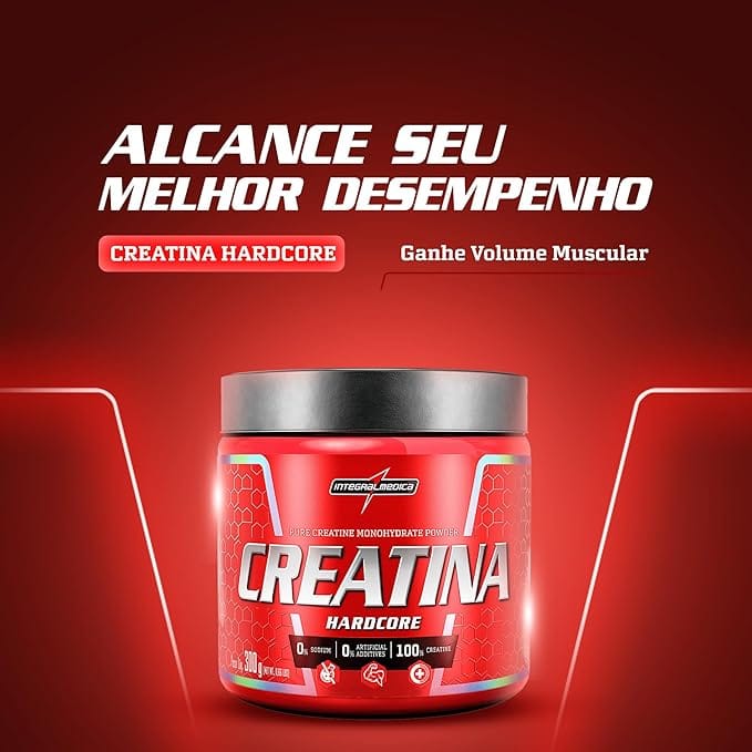 Creatina Monohidratada Hardcore Integralmedica 300g 100% Pura - Imagem 9