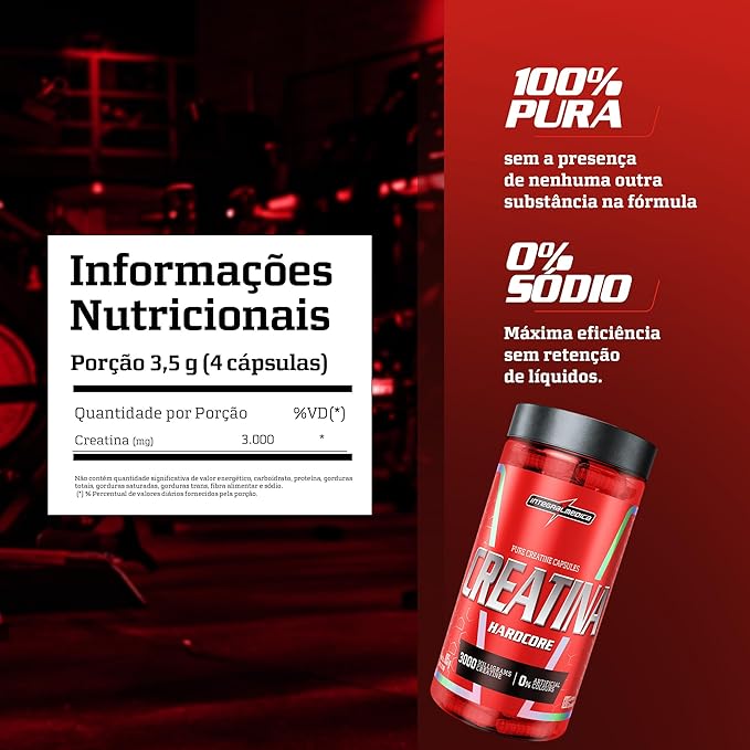 Creatina Hardcore Integralmédica 120 Cápsulas 100% Pura Monohidratada - Imagem 8