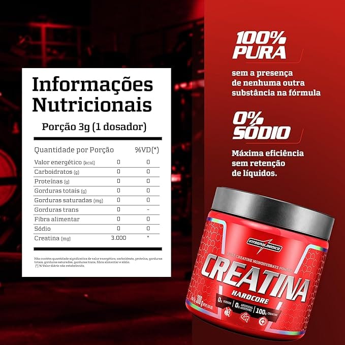 Creatina Monohidratada Hardcore Integralmedica 300g 100% Pura - Imagem 8