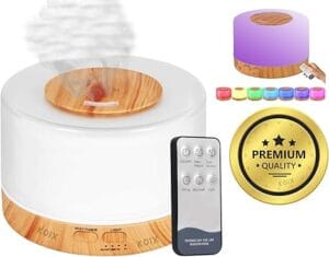 Difusor de Aromas Ultrassônico LED 500ml LUAKET com Controle Remoto USB e iluminação colorida