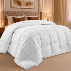 Edredom Queen Utopia Bedding Branco acolchoado estilo hotel para cama queen