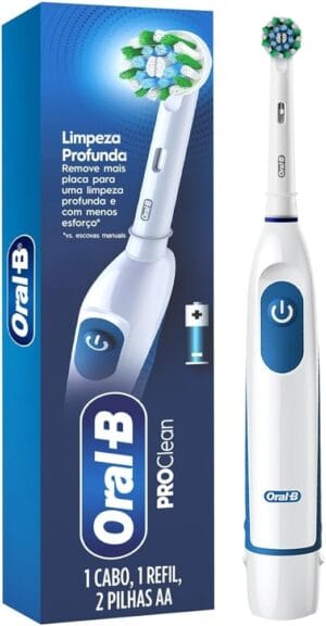 Escova de Dente Elétrica Oral-B PRO Clean com cabeça redonda para limpeza profunda dos dentes