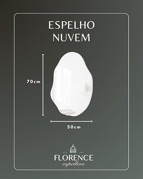 Espelho Orgânico Nuvem Decorativo Lapidado 70x50cm Florence para Sala, Quarto e Banheiro - Imagem 8