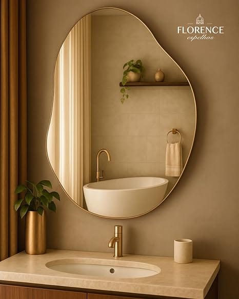 Espelho Orgânico Nuvem Decorativo Lapidado 70x50cm Florence para Sala, Quarto e Banheiro - Imagem 5