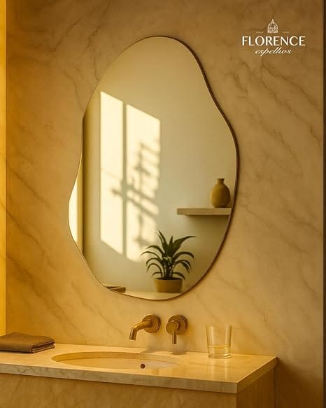 Espelho Orgânico Nuvem Decorativo Lapidado 70x50cm Florence para Sala, Quarto e Banheiro - Imagem 7