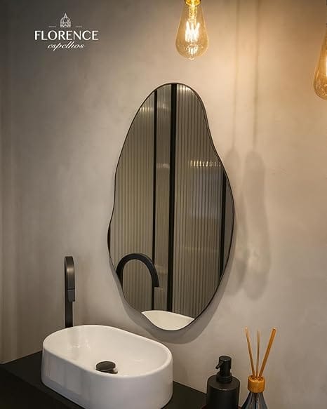 Espelho Orgânico Nuvem Decorativo Lapidado 70x50cm Florence para Sala, Quarto e Banheiro - Imagem 6