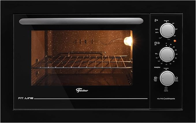 Forno Elétrico de Embutir Philco PFE47E 47 Litros inox 220V com dupla resistência, timer automático e acabamento espelhado