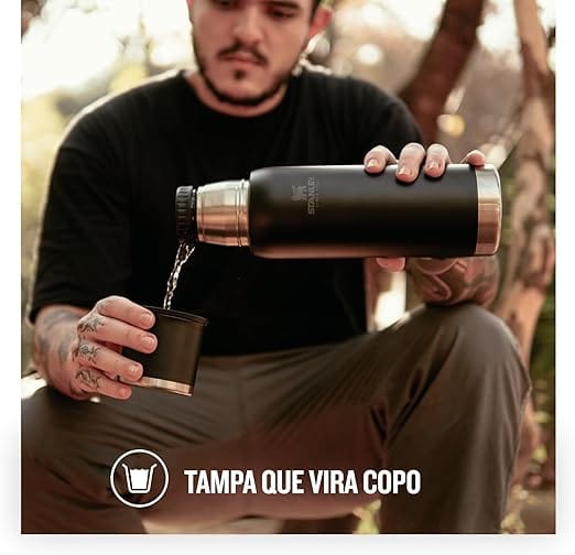 Stanley Garrafa Térmica Adventure 2.0 Matte Black 1L em Aço Inoxidável - Imagem 7