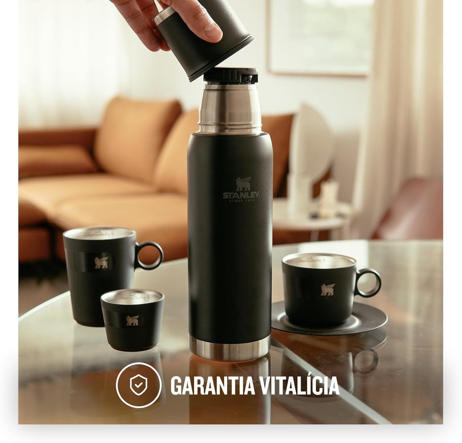 Stanley Garrafa Térmica Adventure 2.0 Matte Black 1L em Aço Inoxidável - Imagem 2