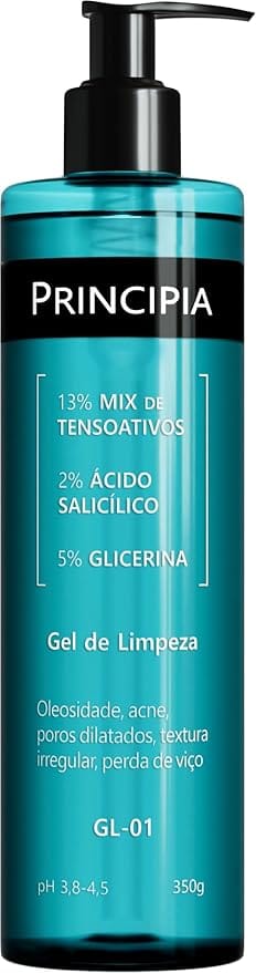 Gel de Limpeza Principia GL-01 350g com ácido salicílico e glicerina para limpeza facial profunda