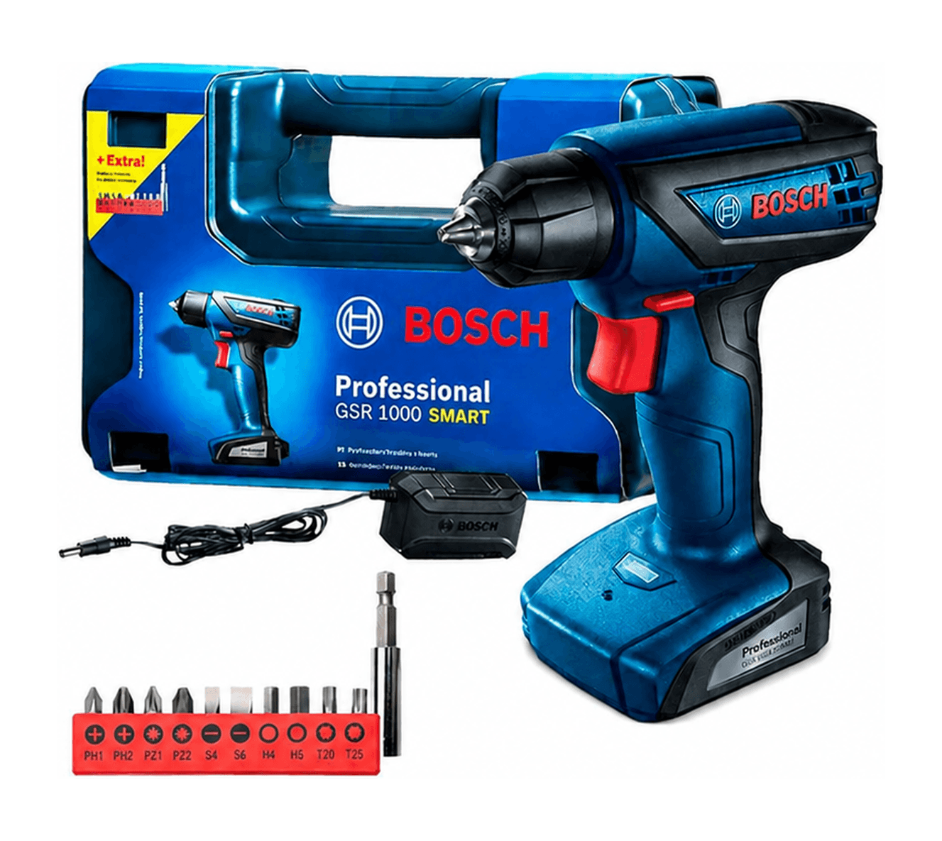 Bosch Furadeira e Parafusadeira GSR 1000 Smart 12V com Kit de Acessórios e Carregador Bivolt - Imagem 8