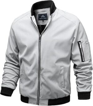 Jaqueta Aviador Masculina TLZC Bomber Slim Fit Corta-Vento Cinza