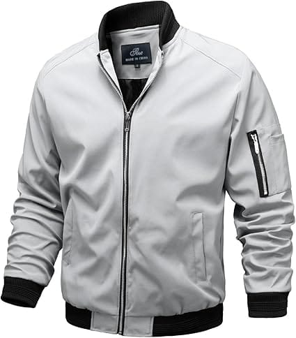 Jaqueta Aviador Masculina TLZC Bomber Slim Fit Corta-Vento Cinza