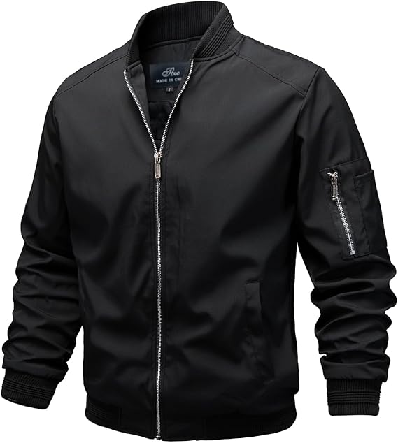 Jaqueta Aviador Masculina TLZC preta estilo bomber slim fit