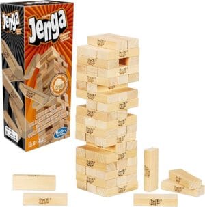Jenga Clássico Hasbro jogo de equilíbrio com 54 blocos de madeira