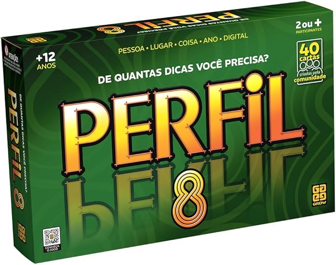 Jogo de Tabuleiro Grow Perfil 8 edição atualizada com 390 cartas e desafios para família e amigos