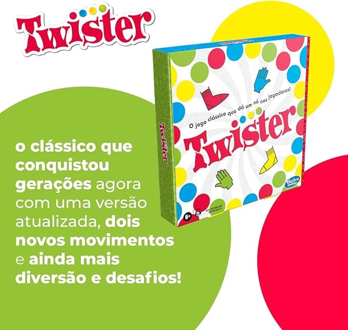 Jogo Twister Hasbro Games Novos Movimentos de Equilíbrio e Diversão - Imagem 8