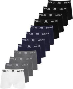 Kit 12 Cuecas Boxer Polo Wear masculinas microfibra sortidas