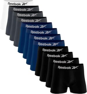 Kit 12 Cuecas Boxer Reebok masculinas microfibra sem costura