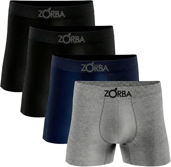Kit 4 Cuecas Boxer Zorba em algodão sem costura Max Fresh masculina