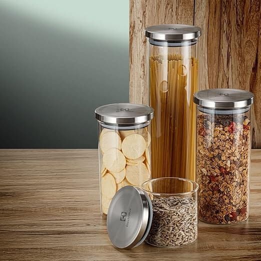 Kit 4 Potes de Vidro Herméticos Electrolux com Tampa em Inox para Mantimentos - Imagem 8