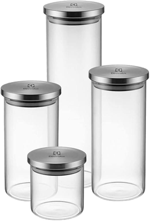 Kit 4 Potes de Vidro Herméticos Electrolux com Tampa em Inox para Mantimentos - Imagem 7