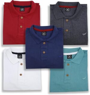Kit 5 Camisas Polo Masculinas Daze em tecido piquet coloridas