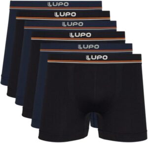 Kit 6 Cuecas Lupo Boxer Microfibra sem costura masculina
