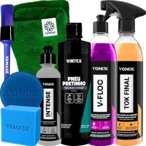 Kit Lavagem Automotiva Vonixx completo com V-FLOC Tok Final Intense e Pretinho Vintex