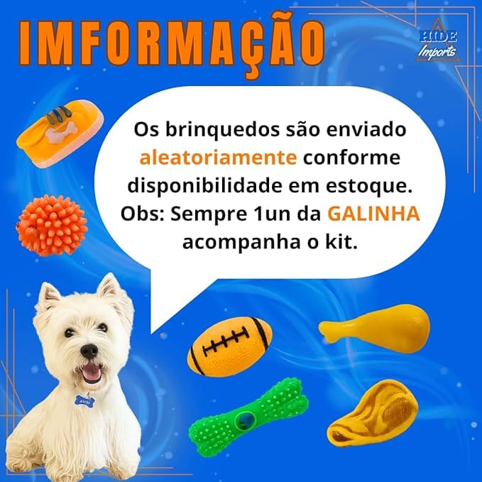 Kit 5 Brinquedos Mordedores para Filhotes com Galinha Sonora e Bolinhas Pet - Imagem 8