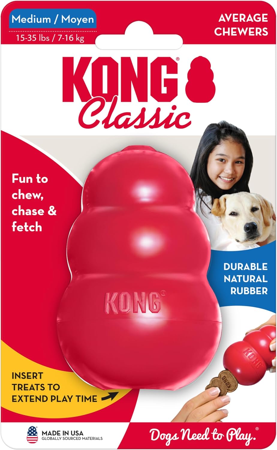 Brinquedo Kong Classic Medium para Cães com Dispenser de Petiscos e Estimulação Mental - Imagem 4