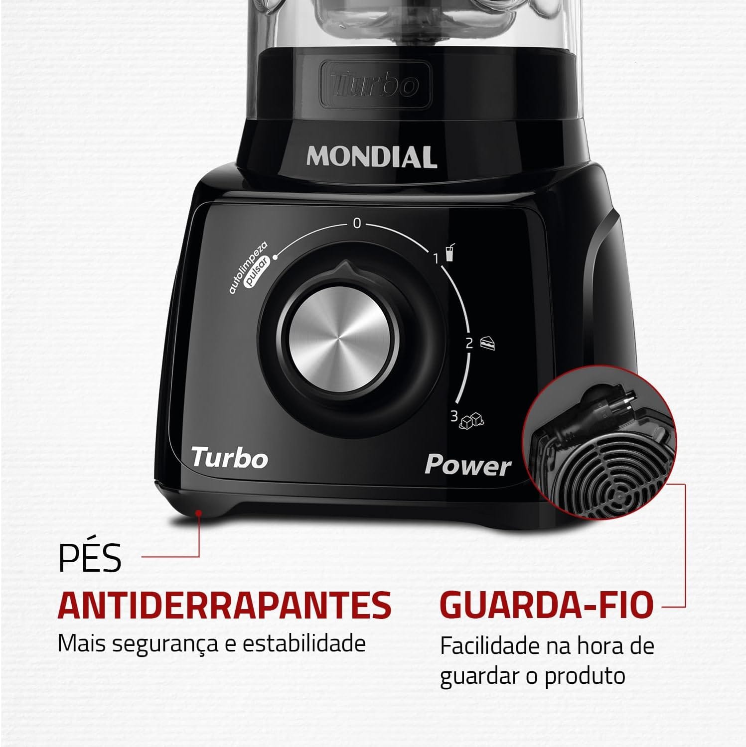 Liquidificador Mondial Turbo Power 550W 2,2L com Filtro Inox L-99 FB - Imagem 7