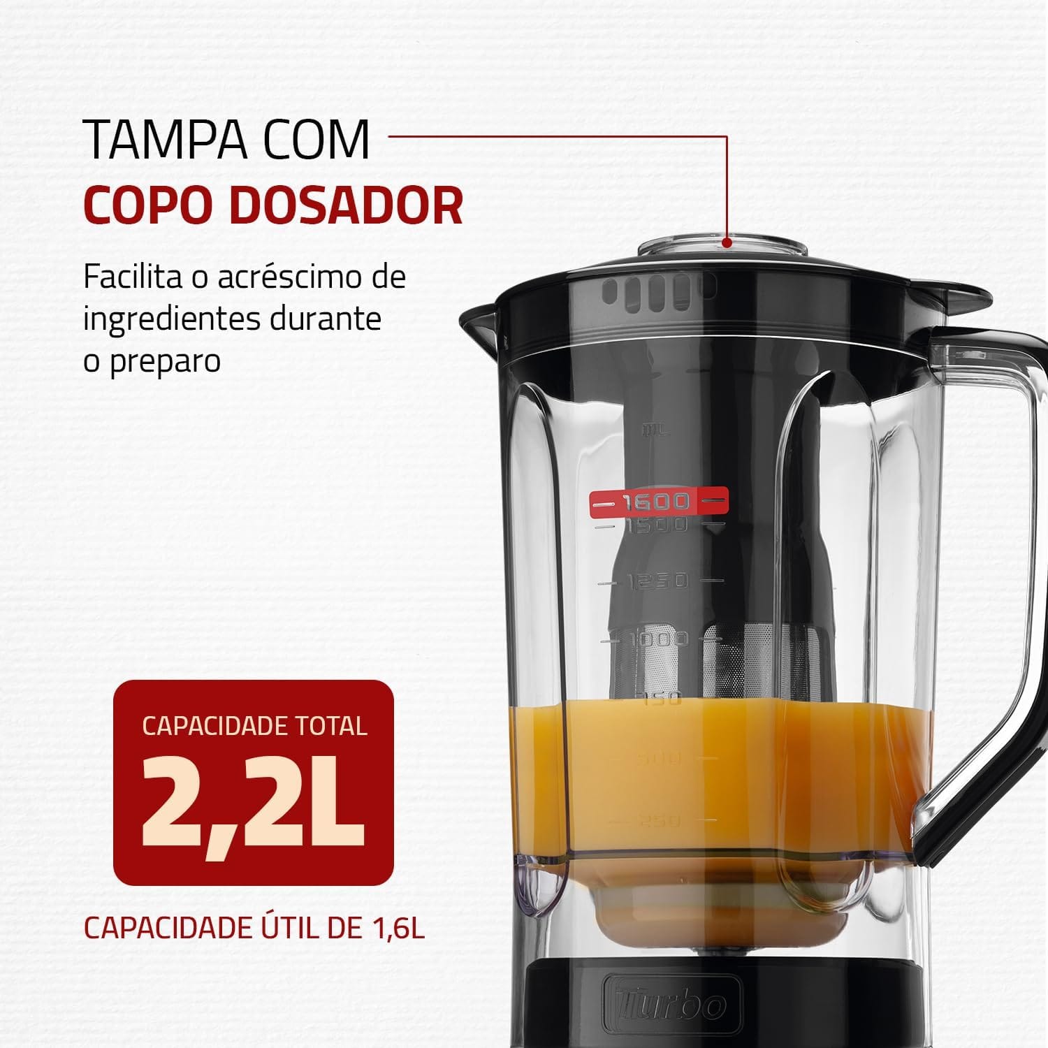 Liquidificador Mondial Turbo Power 550W 2,2L com Filtro Inox L-99 FB - Imagem 9