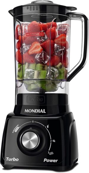 Liquidificador Mondial Turbo Power 550W com filtro inox e capacidade de 2,2 litros