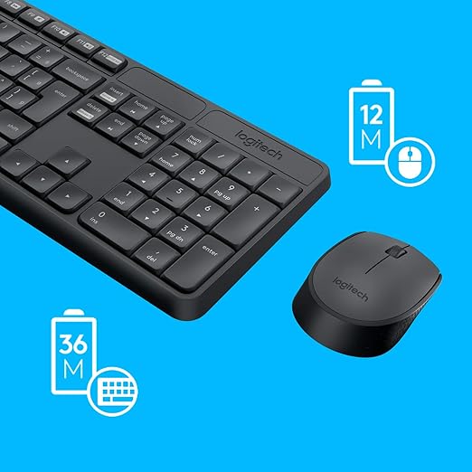 Combo Teclado e Mouse Sem Fio Logitech MK235 ABNT2 USB com Longa Duração de Bateria - Imagem 13