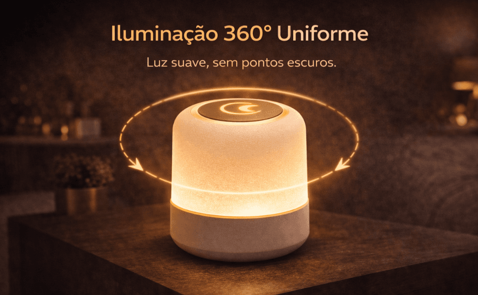 Luminária de Mesa LED Touch Recarregável 360° com 3 Modos de Iluminação Sem Fio - Imagem 4