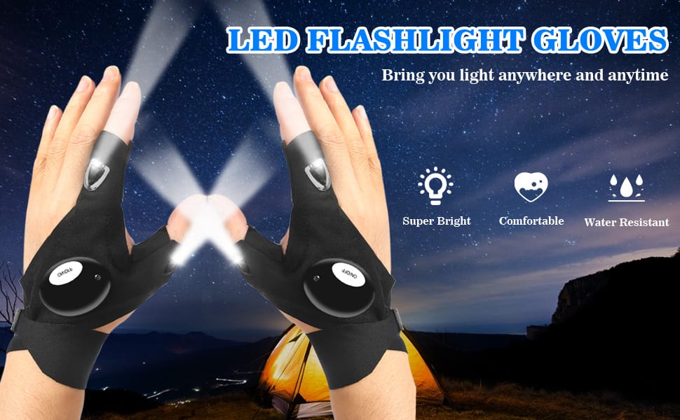Luva Lanterna LED MOIPEJO para Pesca, Camping e Reparos com Mãos Livres - Imagem 3