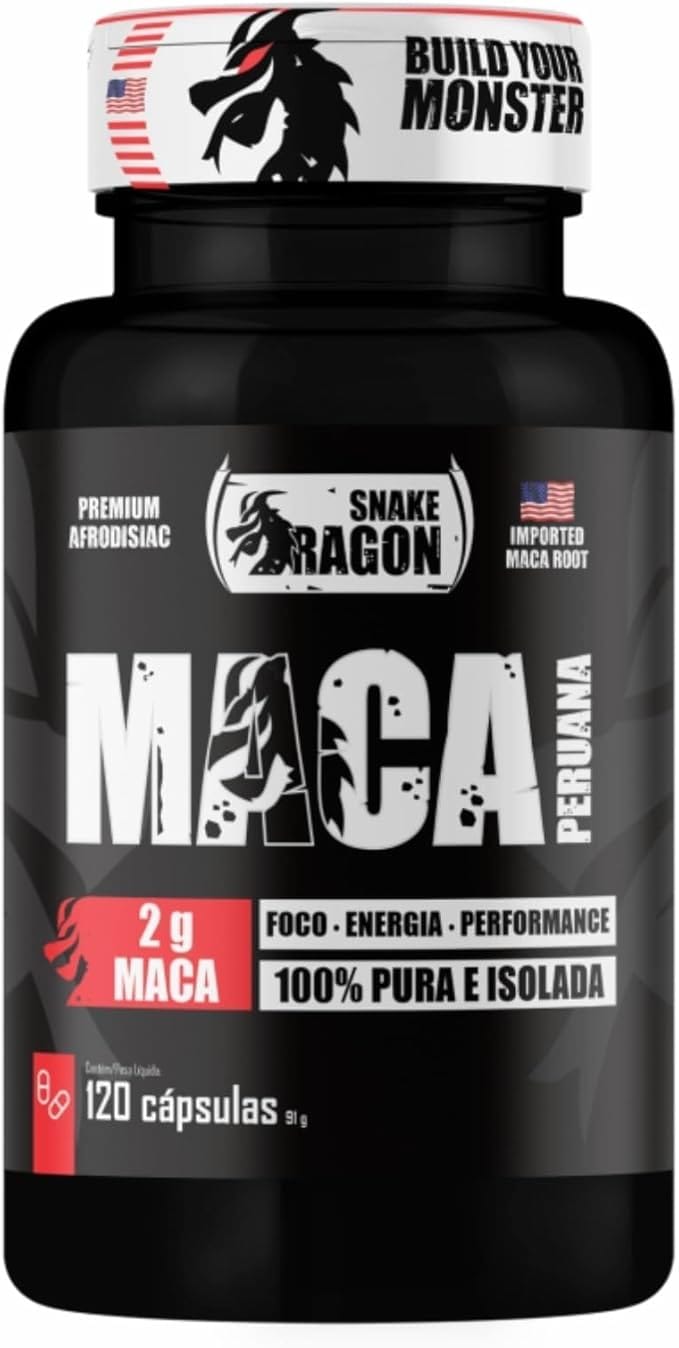 Maca Peruana Negra 2000mg 120 cápsulas premium importada