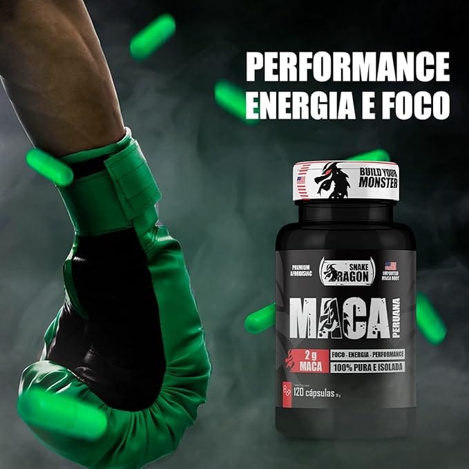 Maca Peruana Negra 2000mg 120 Cápsulas Premium Importada Snake Dragon - Imagem 8