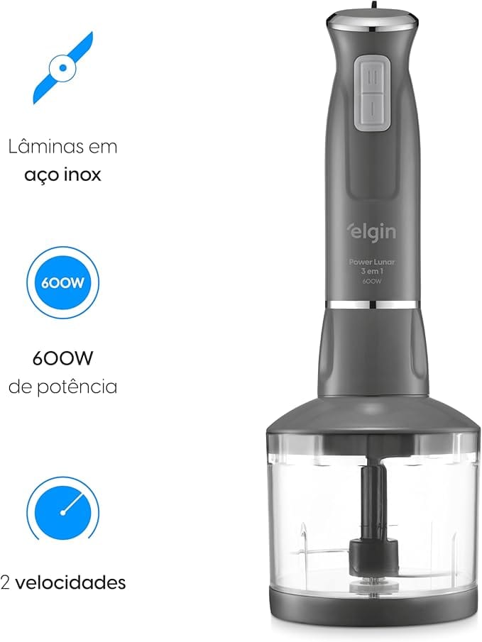 Mixer Elgin Power Inox 3 em 1 600W com Triturador, Batedor e Copo 700ml - Imagem 10