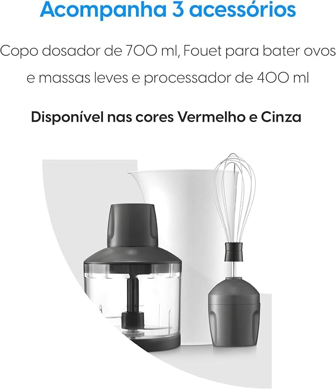 Mixer Elgin Power Inox 3 em 1 600W com Triturador, Batedor e Copo 700ml - Imagem 9