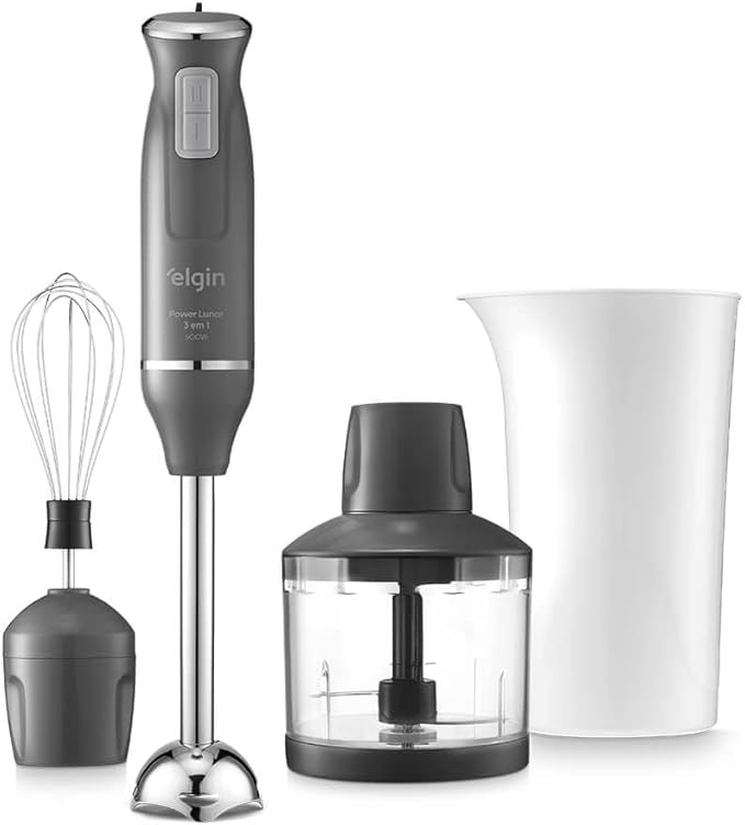 Mixer Elgin Power Inox 3 em 1 com triturador, batedor e copo de 700ml