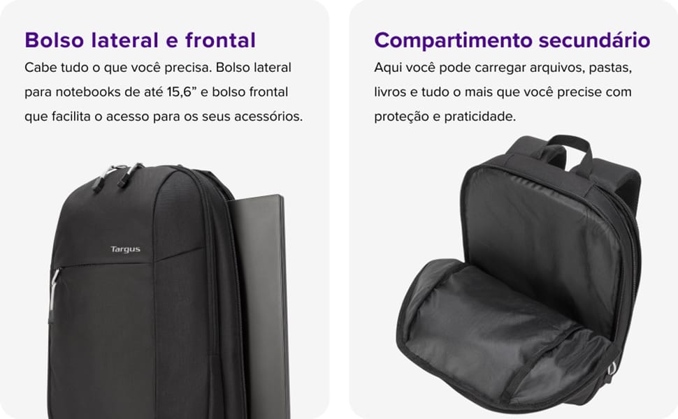 Mochila Executiva Targus Intellect Essentials para Notebook 15.6" Preta - Imagem 4